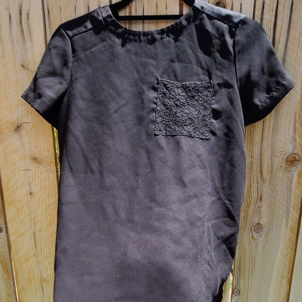 Ann Taylor - Silky tee cut, lacey breast pocket